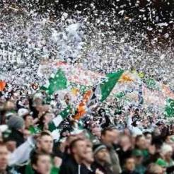 Celtic fans paper storm